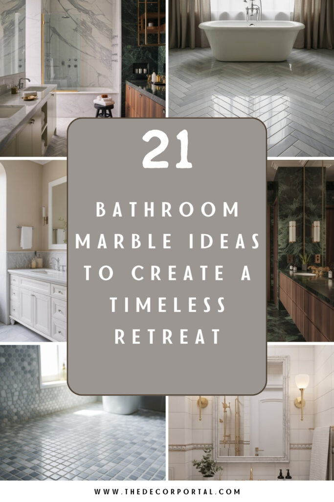 Title image for bathroom marble ideas blog.