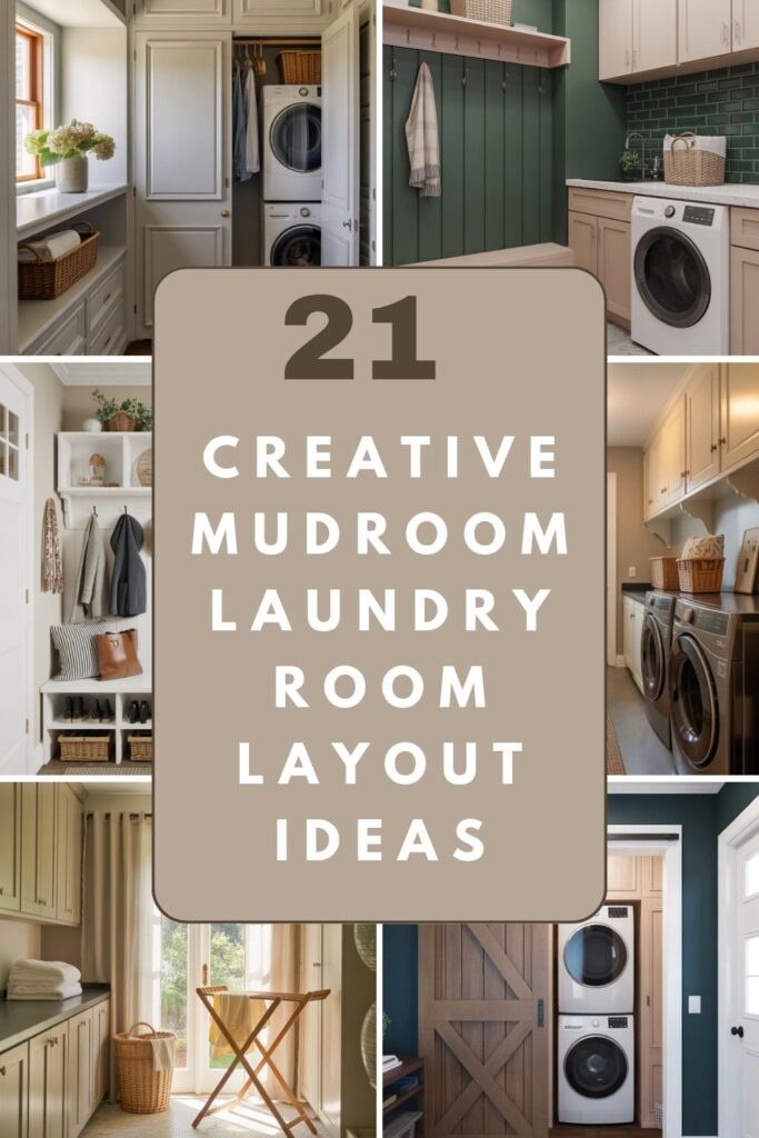 Title image for Mudroom Laundry Room Layout Ideas.