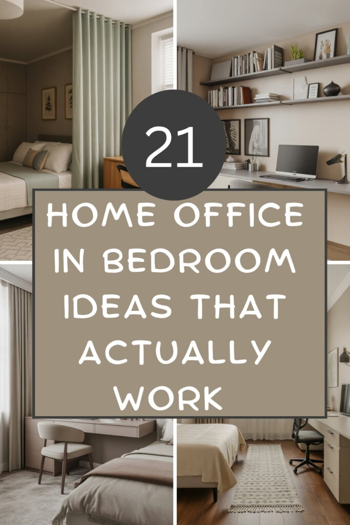 Title image for home office in bedroom ideas blog.