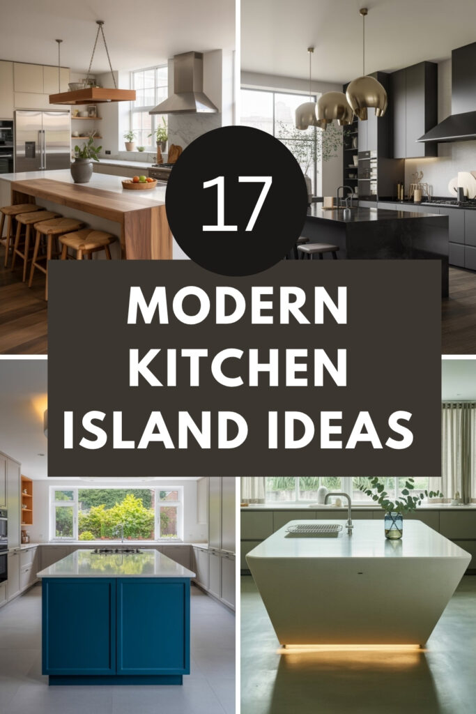 Title image for modern kitchen island blog.