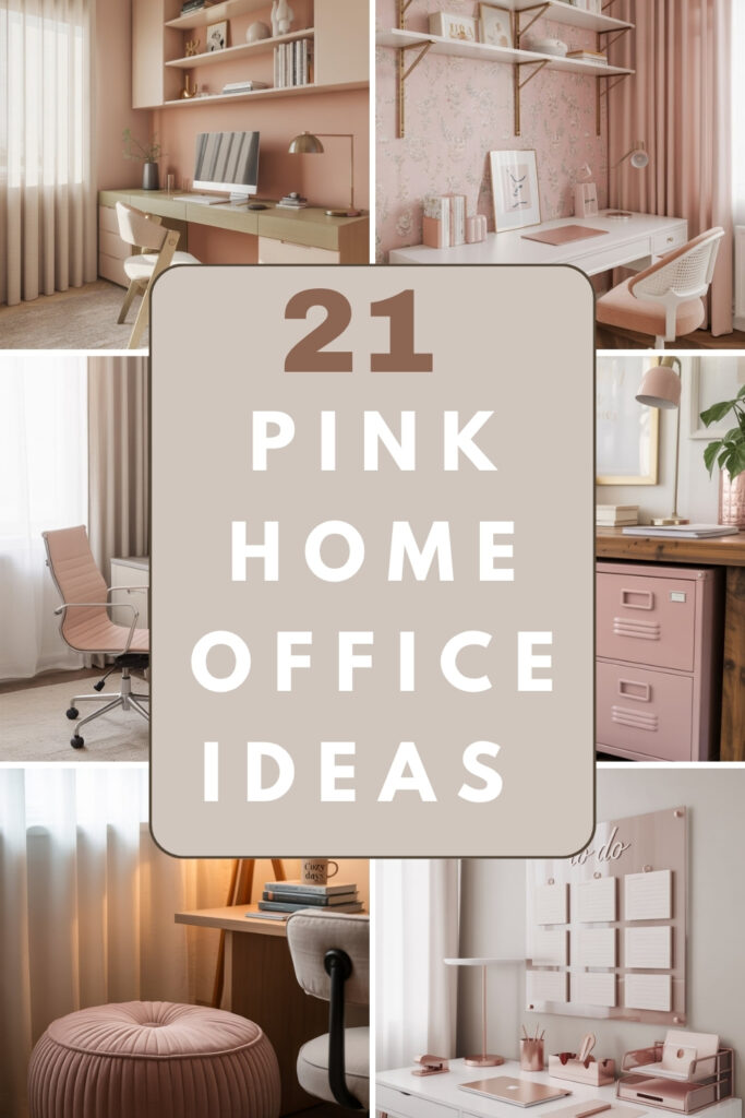 Title image of the blog pink home office ideas.