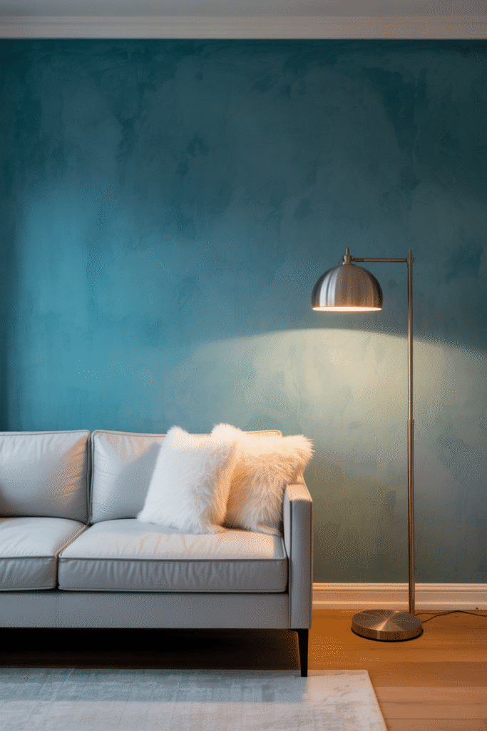 Reflecting Pool provides a richer blue gray accent for walls or cabinetry.

