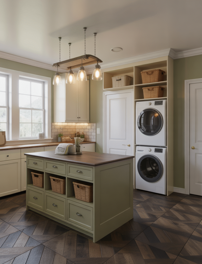 Featured image for mudroom laundry room layout ideas.