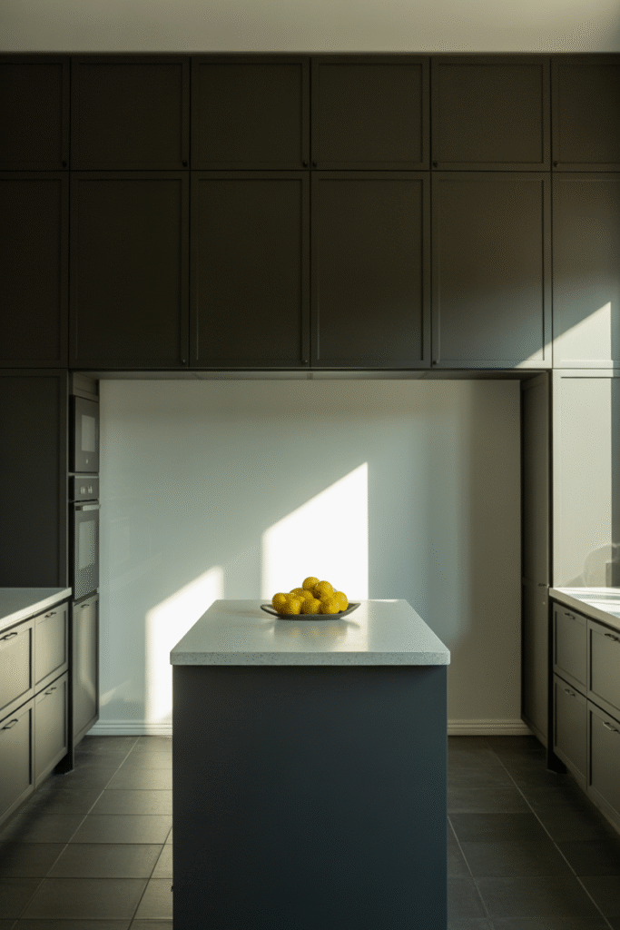 Dense cabinetry in a kitchen leaving no open wall space for breathability