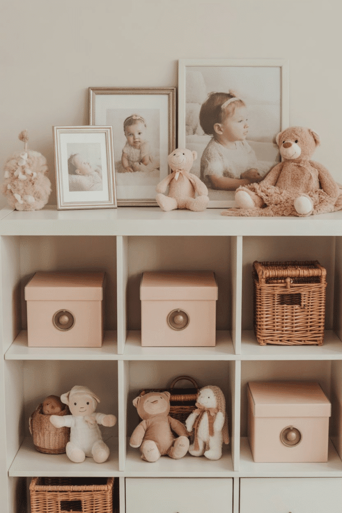 Personal decor touches in girly nursery.
