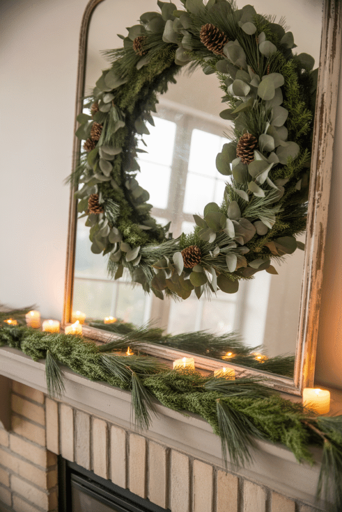 Natural greenery adding freshness and a Christmas vibe to home decor.