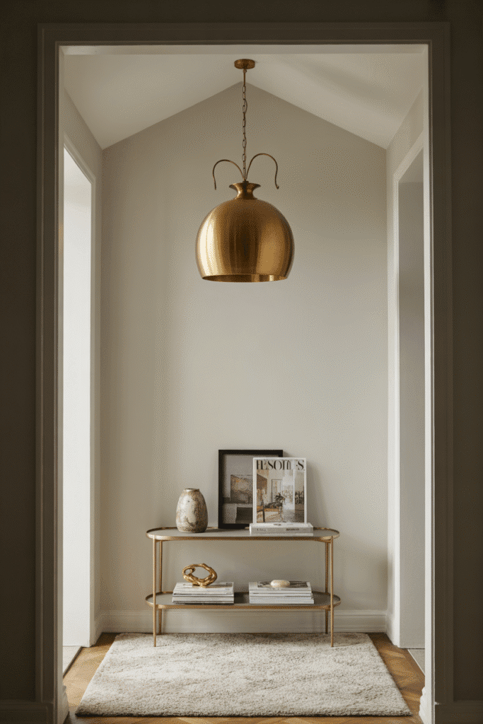 Stylish lighting elevates the mood and function of compact entryways.