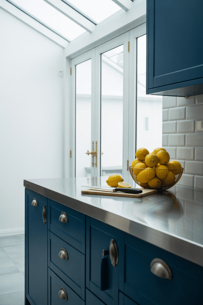 Natural lighting keeps dark kitchens feeling open, fresh, and inviting.