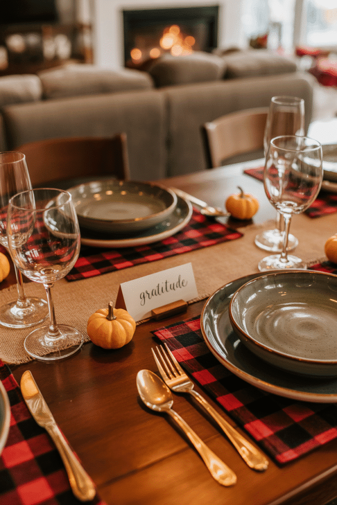 A seasonal runner brings warmth and cohesiveness to fall table decor.