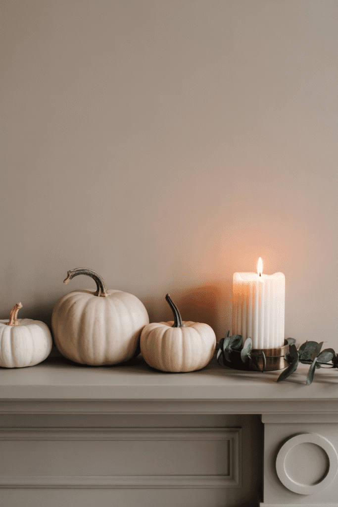 A simple, balanced mantle creates a calm and polished fall display.