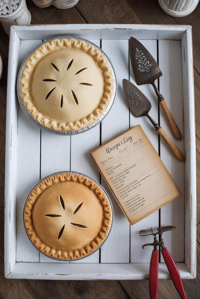 Playful fall tray with faux baked goods and nostalgic kitchen vibes.

