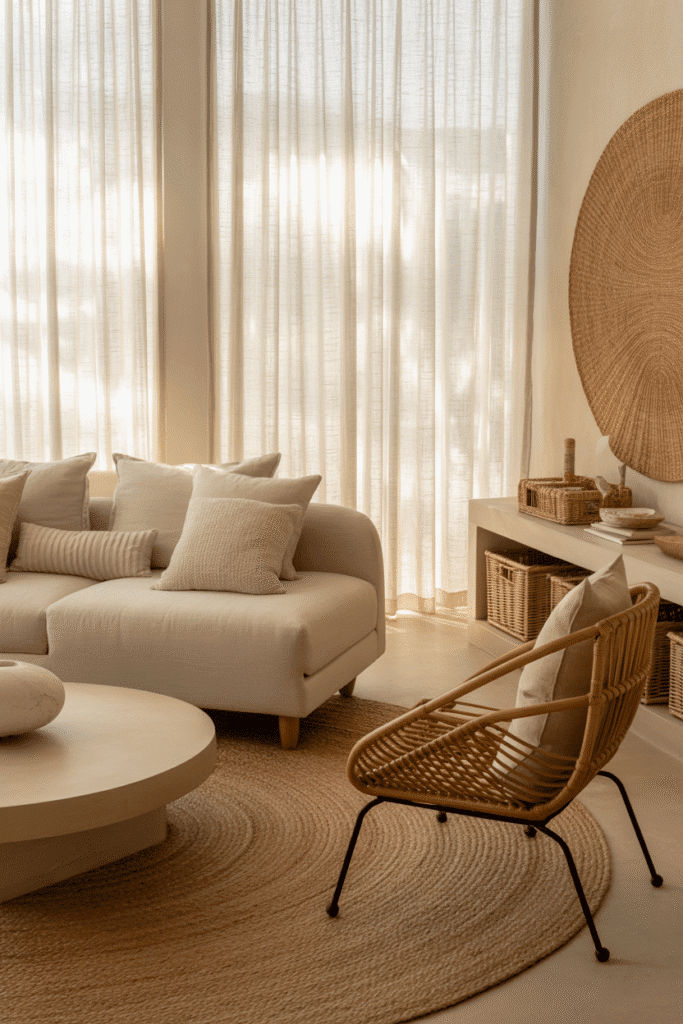 Featured image for organic modern living room.