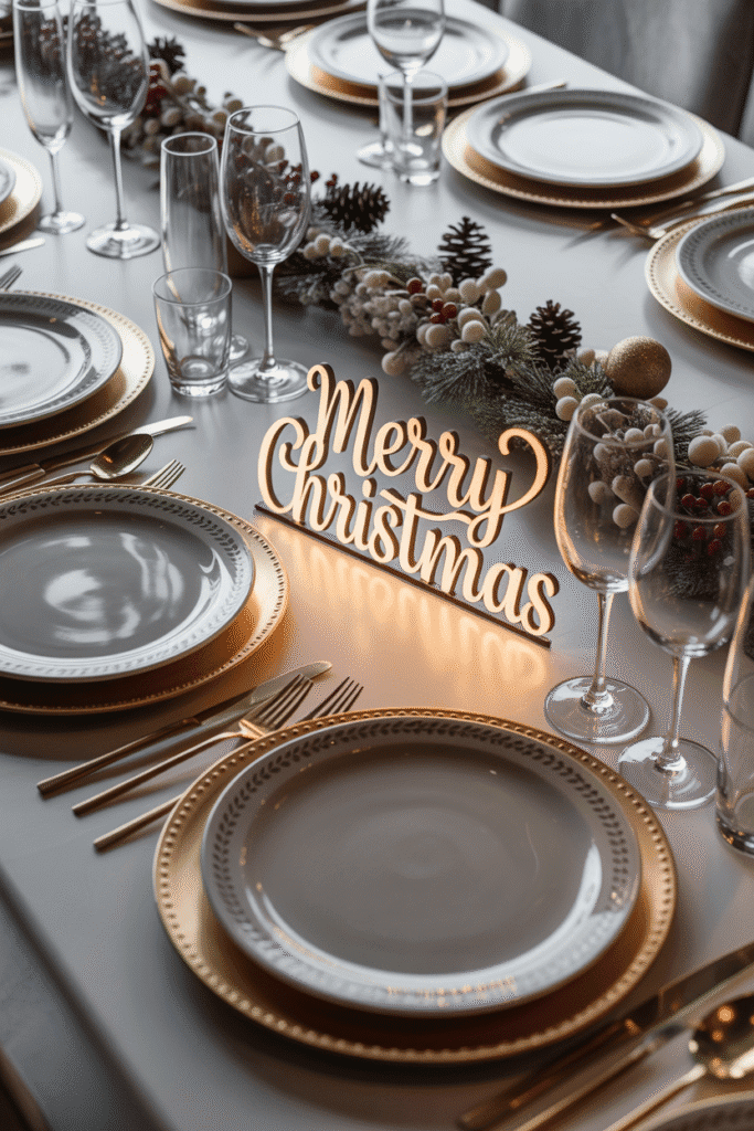 featured image for Christmas dinner table settings.
