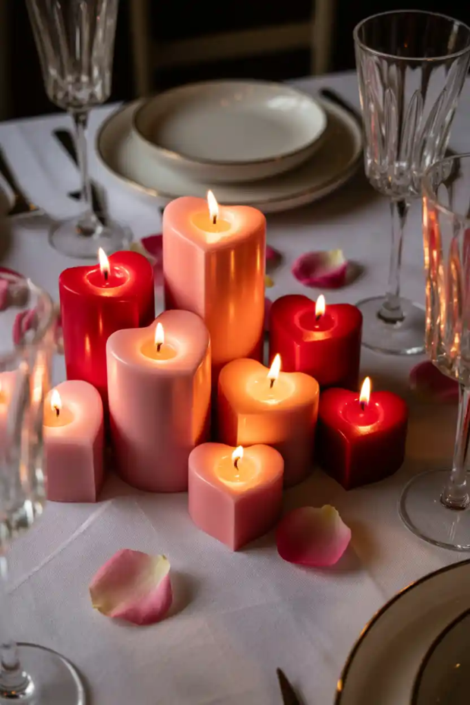 Heart accent valentine table decor ideas with subtle romantic details