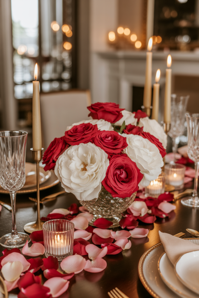 Statement centerpiece valentine table decor ideas for a romantic table setting