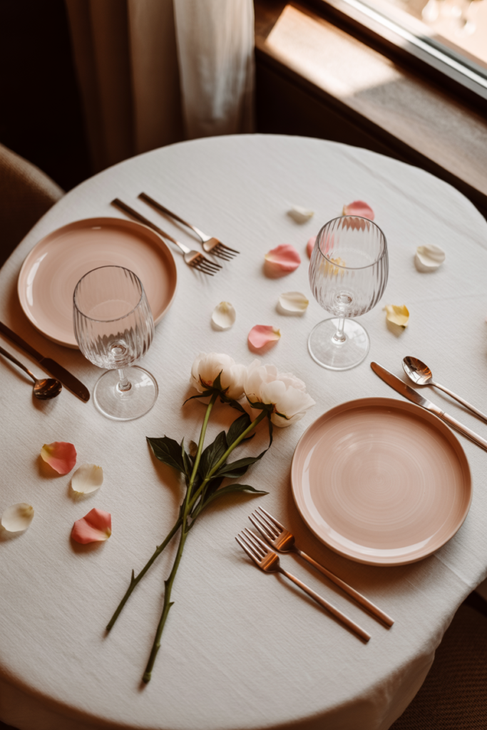 Minimal valentine table decor ideas with clean and simple styling